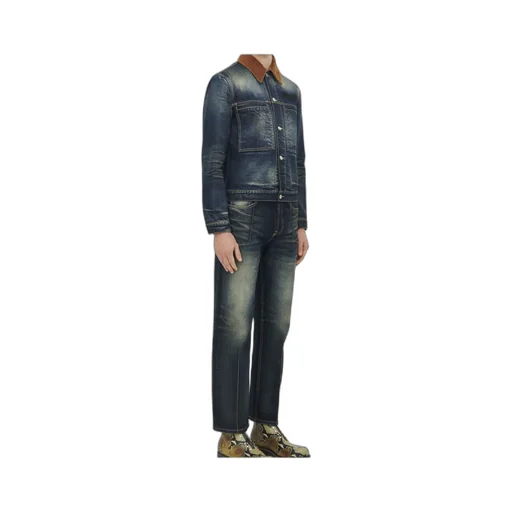 Corduroy-Collar Denim Jacket