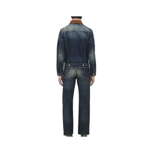 Corduroy-Collar Denim Jacket