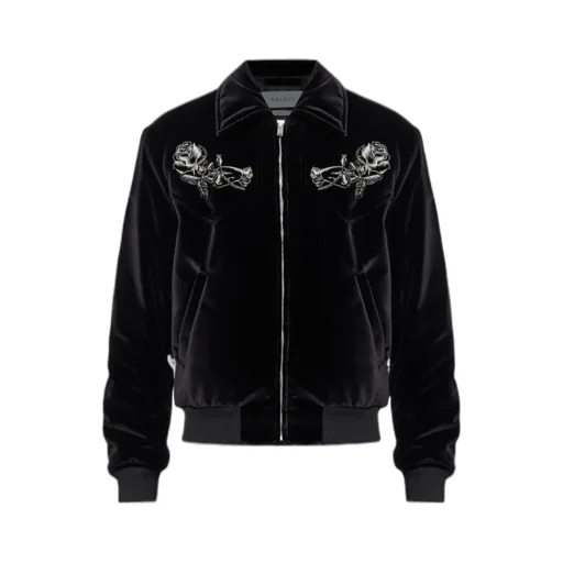Rose Embroidered Velvet Jacket