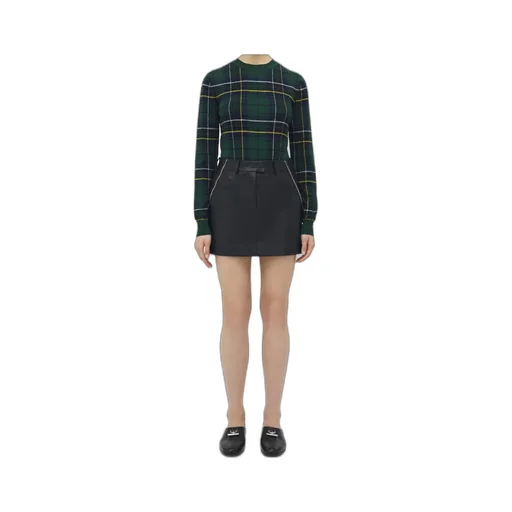 Zip Detailed Leather Mini Skirt