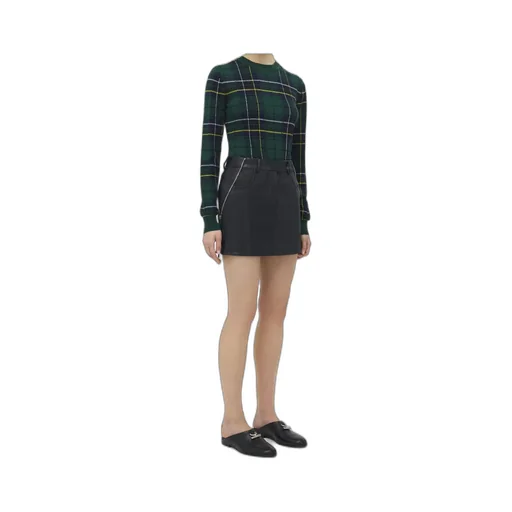 Zip Detailed Leather Mini Skirt