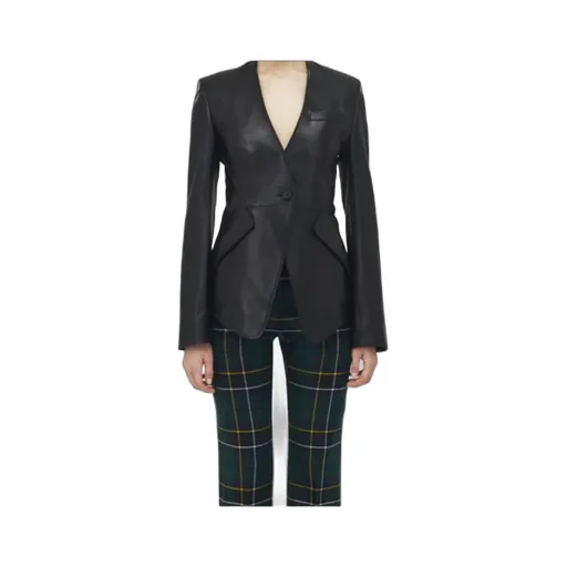 Peplum Tailored Leather Jacket