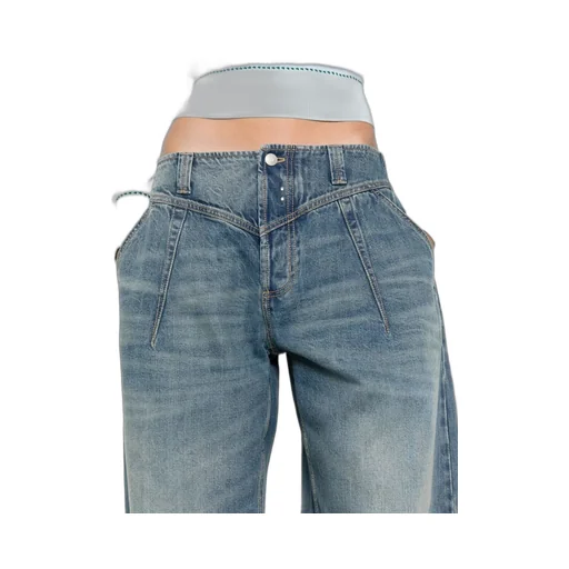 Whiskering Effect Jeans