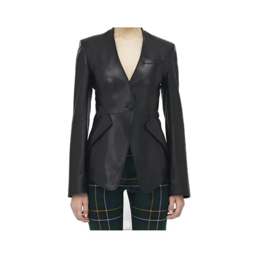 Peplum Tailored Leather Jacket