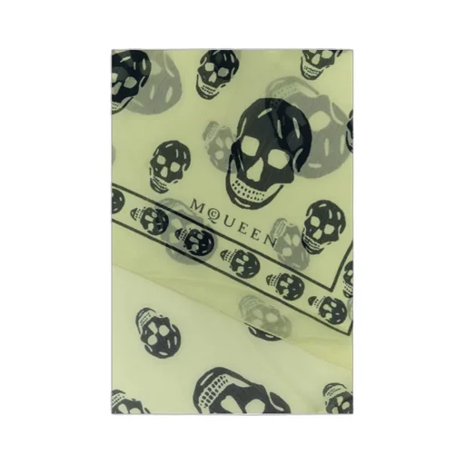 Skull Printed Finished-Edge Scarf