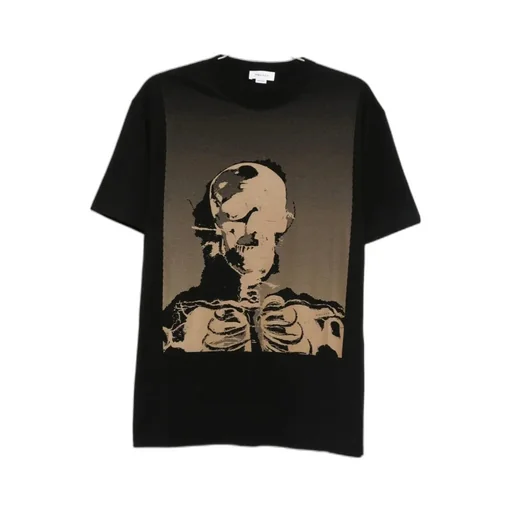 Skeleton Print Cotton T-Shirt