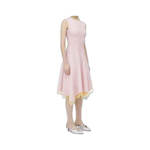 Lace Detail Asymmetric Dress