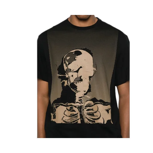 Skeleton Print Cotton T-Shirt