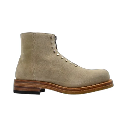 Studded Zip-Detailed Ankle Boots