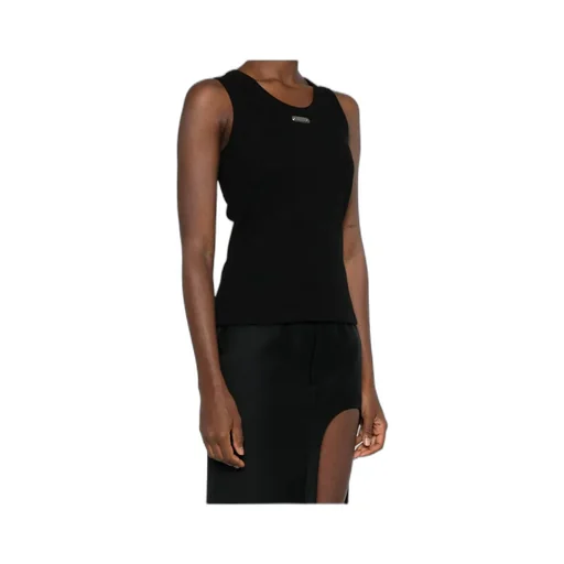 Logo Plaque Ribbed Tank Top