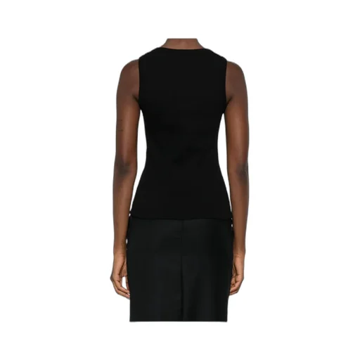 Logo Plaque Ribbed Tank Top