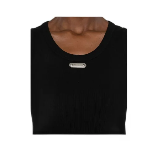 Logo Plaque Ribbed Tank Top