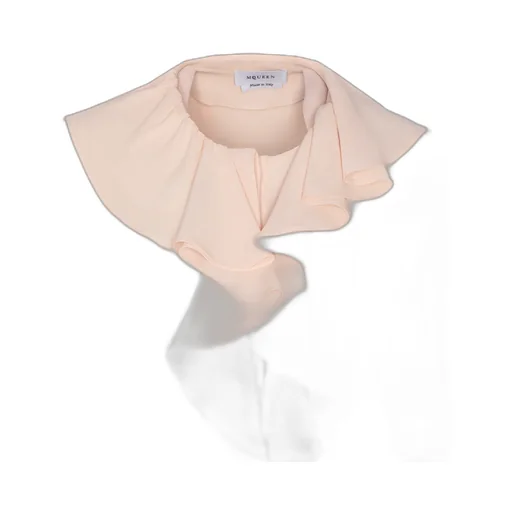 Long Sleeved Ruffled Crewneck Blouse