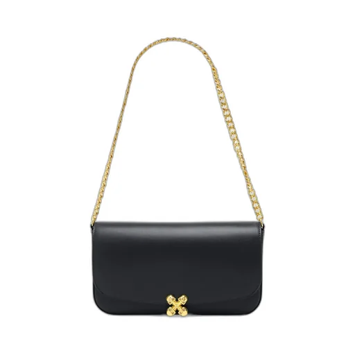 Skull Flower Chain-Linked Shoulder Bag