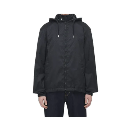 Skull Jacquard Hooded Lightweight Jacket