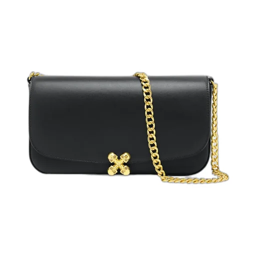 Skull Flower Chain-Linked Shoulder Bag