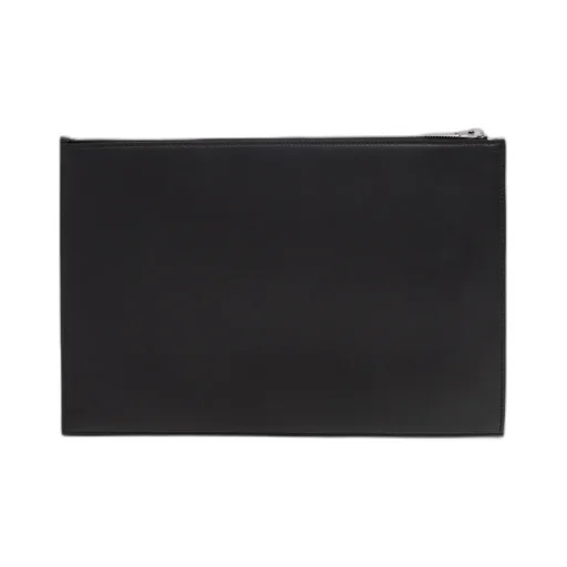 Logo Printed Zipped Clutch Bag
