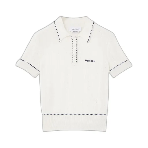 Logo Embroidered Knitted Polo Shirt