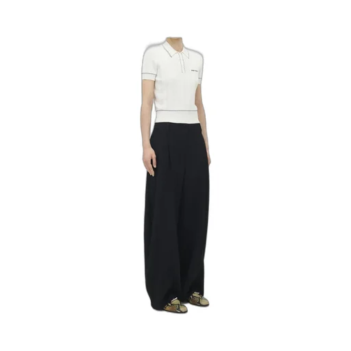 Logo Embroidered Knitted Polo Shirt