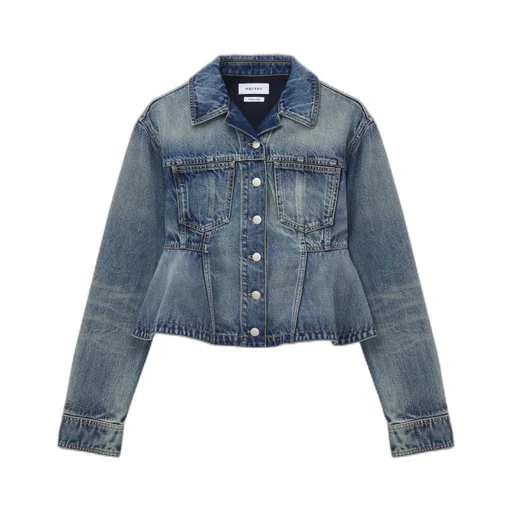 Stonewashed Denim Peplum Jacket