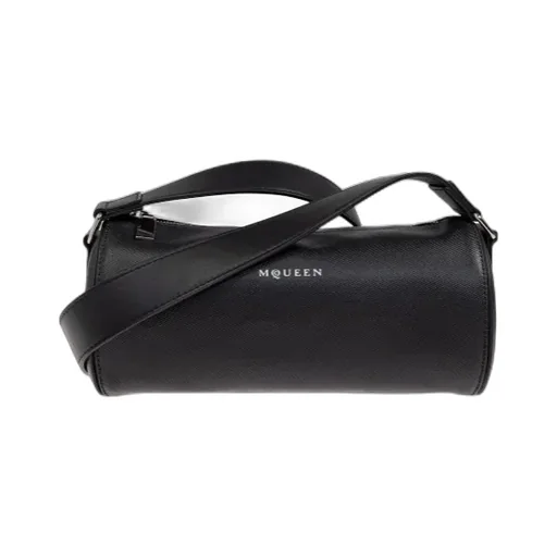 Logo Printed Zipped Shoulder Bag