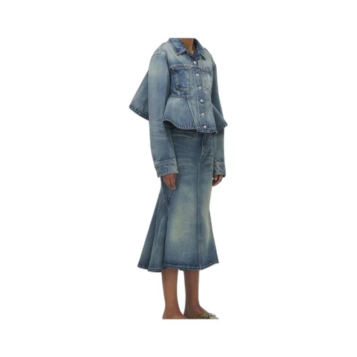 Stonewashed Denim Peplum Jacket