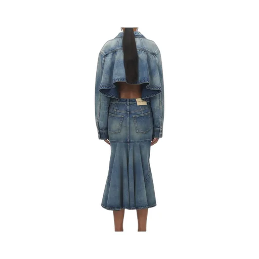 Stonewashed Denim Peplum Jacket
