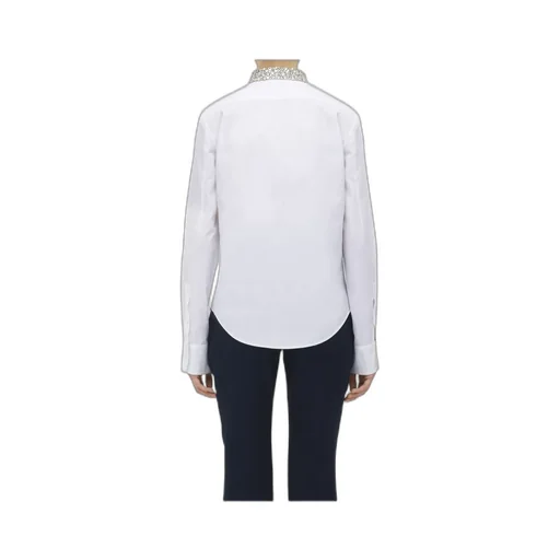 Long Sleeved Embellished-Neck Shirt