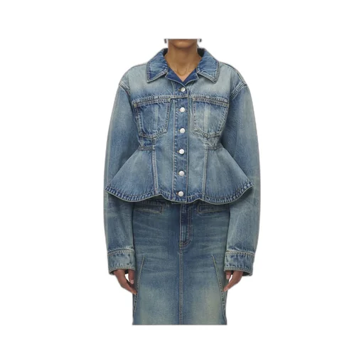 Stonewashed Denim Peplum Jacket