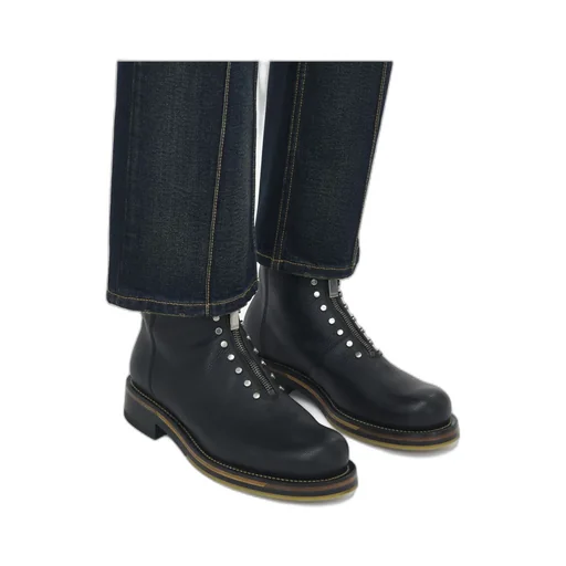Studded Zip-Detailed Ankle Boots