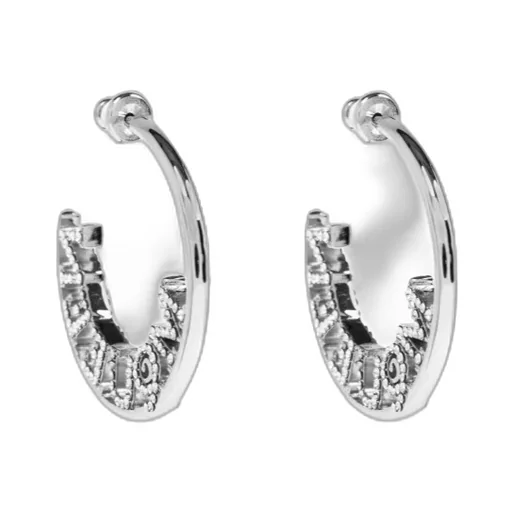 Logo Embellished Hoop Earrings