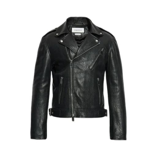Zipped Leather Biker Jacket