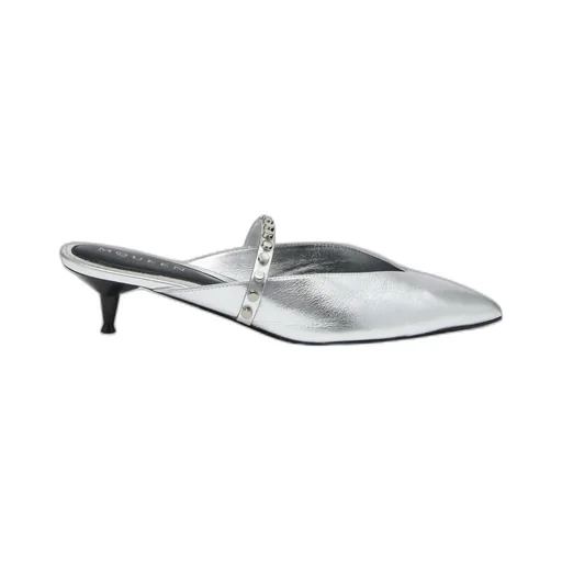 Stud-Embellished Pointed-Toe Mules