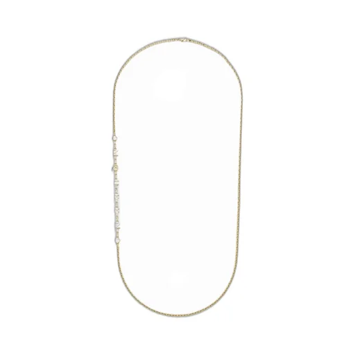 Logo Lettering Chained Embellished Necklace