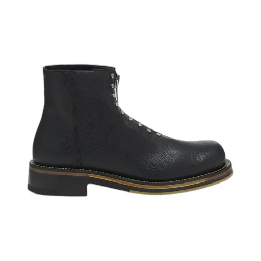 Studded Zip-Detailed Ankle Boots