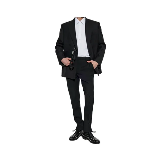 Creased Straight-Leg Trousers