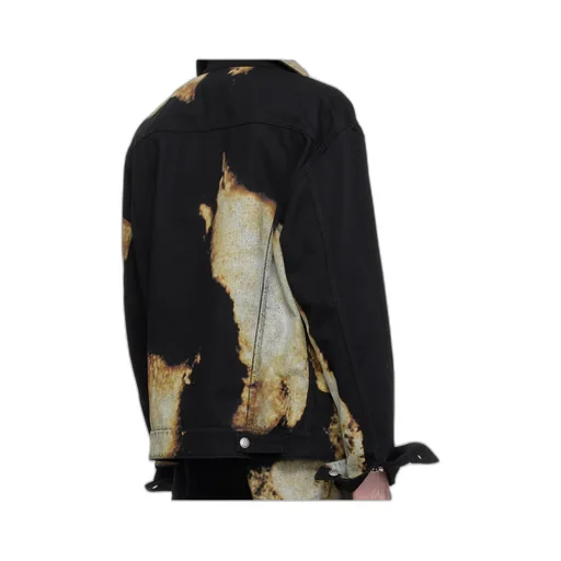 Abstract Print Denim Jacket