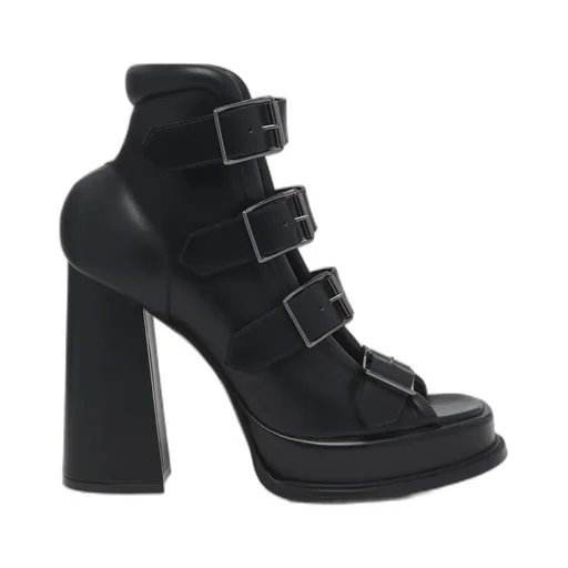 Caged Buckle Strap Sandals