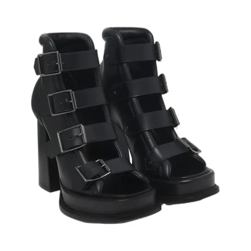 Caged Buckle Strap Sandals