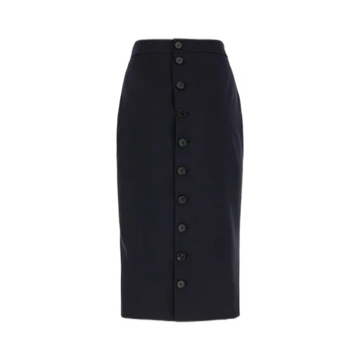 Button-Front Pencil Skirt
