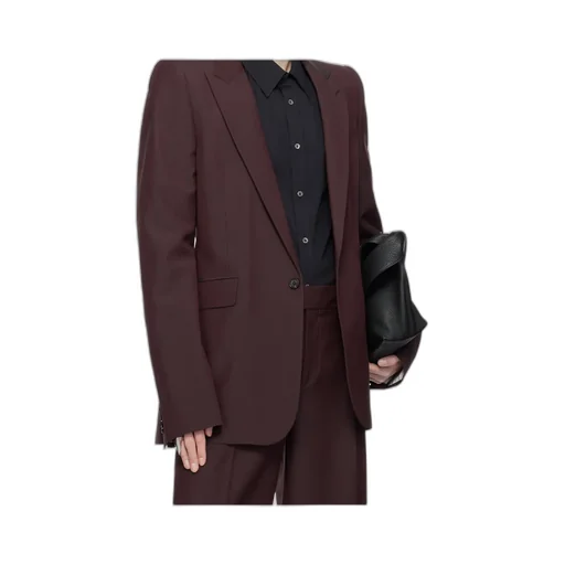 Stacked Shoulder Single-Breasted Jacket