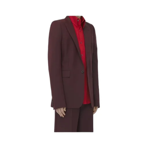 Stacked Shoulder Single-Breasted Jacket