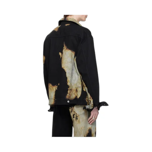 Abstract Print Denim Jacket