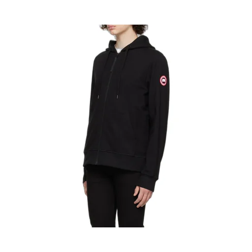 Logo Patch Detail Zipped Hoodie