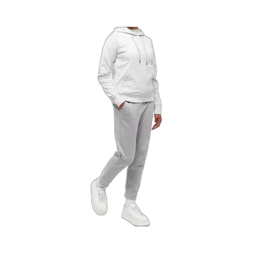 Melange-Effect Drawstring Hoodie