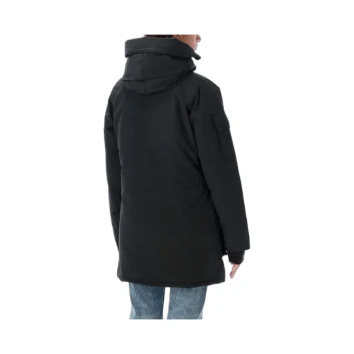 Logo Patch Hooded Coat