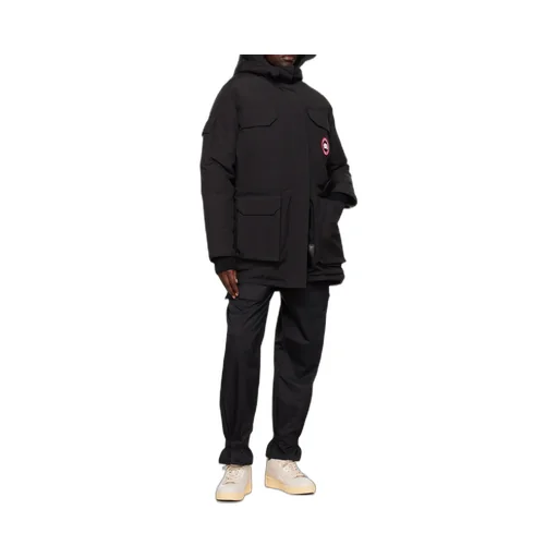 Logo Patch Hooded Coat