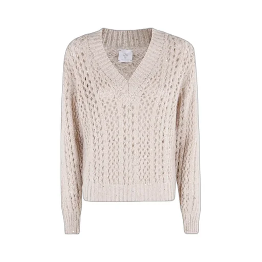 Openwork V-Neck Sweater