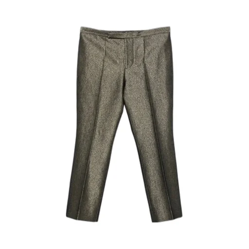 Straight-Leg Pleated Tailored Pants