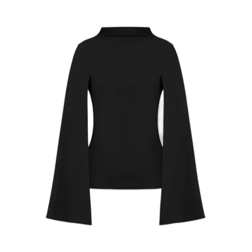 High-Neck Cape-Sleeved Top